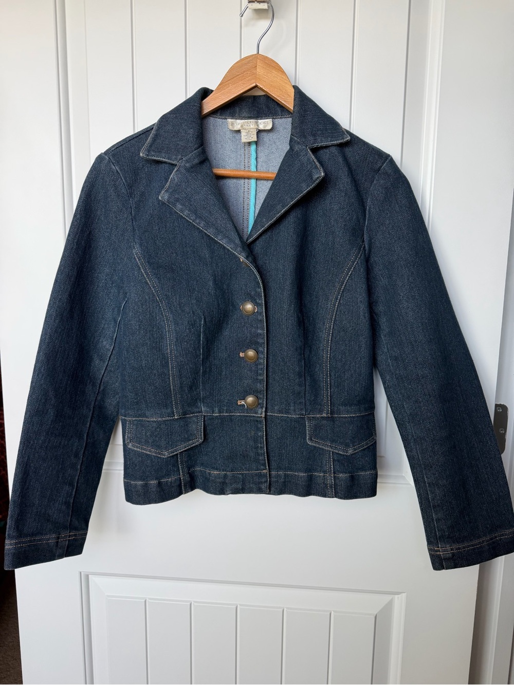 Petite Sophisticate Dark Indigo Denim Blazer Jacket